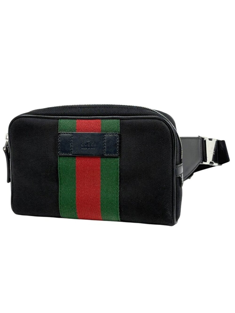 Gucci Sherry Line Waist Bag Web Canvas Black